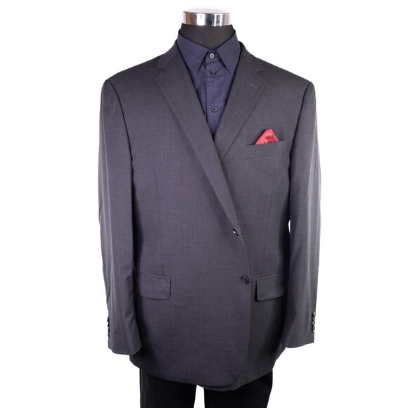 Joseph Abboud Suit Coat Mens 48R Gray Italian Wool Vitale Barberis Canonico - Picture 2 of 16